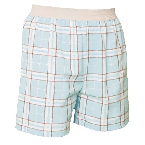 Baby Blue White Plaid Check Cotton Flannel Plaid check boxers boxer shorts available in 5... by 