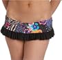 Jessica Simpson Women's Floral Mix And Match Skirted Bikini Bottom, Black/Multi, Medium