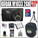 Kodak Easyshare M1033 10MP HD Digital Camera Black Plus 2GB Deluxe Accessory Outfit - Kodak AKODM1033BK3