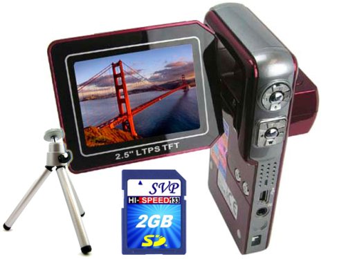 SVP HDDV-3000 12MP Max. 6-in-1 Multi-Functional Camcorder with Rare Huge Flip LCD! (2GB High Speed SD Card & Tripod Included)