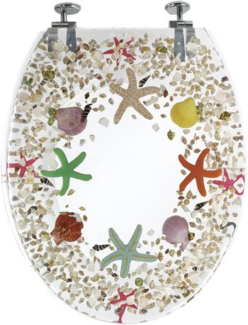 Puregadgets puregadgets sea shell pebble bathroom wc luxury toilet seat jh205