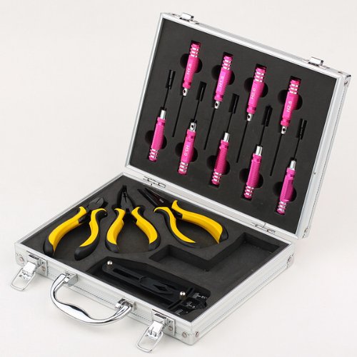 Aluminum Case Tool Kit Box Set RC Helicopter Plane Screwdriver Pliers