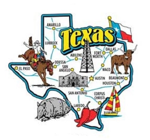 Texas Jumbo State Map Fridge Magnet