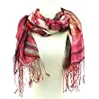 Colorful Zebra Print Summer Light Scarf Wrap Fuchsia Pink with Brick Orange