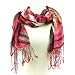 Colorful Zebra Print Summer Light Scarf Wrap Fuchsia Pink with Brick Orange