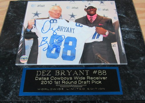 Cowboys Dez Bryant Autographed 8x10 Photo w/Plaque and Certificate of Authenticity