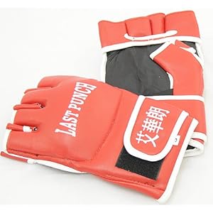 Click here to see all customer reviews now Leather Wristwrap Heavy Bag Gloves Boxing Training Gloves Red
