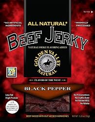 Golden Valley Natural Beef Jerky, Black Pepper, 4.0-Ounce Pouches (Pack of 8)