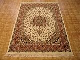 5x8 Ivory Persian Tabriz Rug