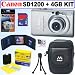 Canon PowerShot SD1200IS 10 MP Digital Camera (Light Gray) + 4GB Accessory Kit