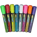Wet Erase Chisel Tip Chalk Marker, 8 Color Pack