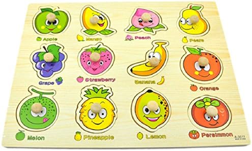 Wooden Puzzle Educational Developmental Baby Kids Training Toy Fruit Recognition