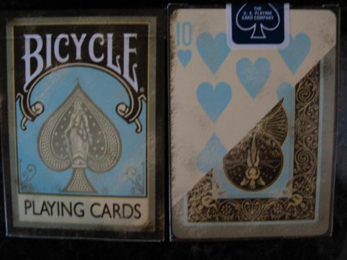 Bicycle Dirty Faded Vintage Teal Brown Playing Cards