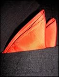Fine Poppy Red Silk Pocket Square, 100% Silk - by Royal Silk