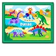 Dinosaurland Large Dark Green Personalized Print