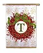 Monogram Holiday Wreath Regular Size Flag T Monogram Holiday Wreath Regular Size Flag T