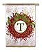 Monogram Holiday Wreath Regular Size Flag T