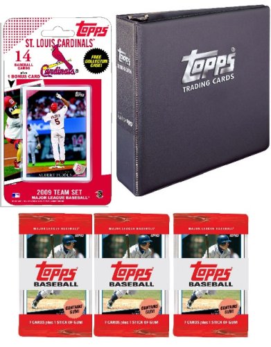 St. Louis Cardinals 2009 Topps MLB Team Set with 3 Ring Binder and 3 Topps Packs