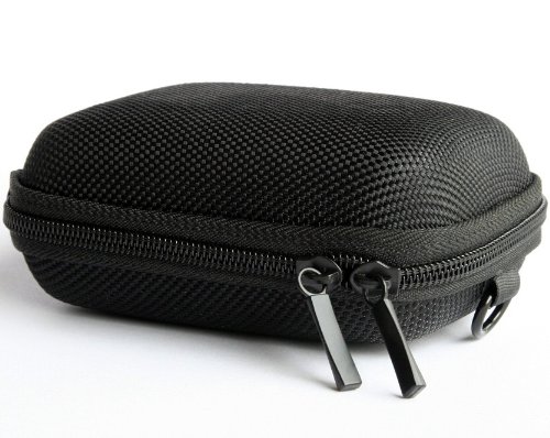 (NEUES Innenmass!! ab 16.02.2012) Bundlestar * Hardcase PURE BLACK M Kameratasche schwarz (mit Schultergurt und Gürtelschlaufe) Canon Powershot SX210 SX220 SX230 -- Nikon Coolpix S8100 S8200 P300 P310 -- Olympus VR-310 -- Panasonic Lumix DMC TZ22 TZ18 TZ10 -- Casio Exilim EX ZR10 ZR100 ZR200 H30 ZS150 -- Sony CyberShot DSC HX5V HX7V HX9V und viele mehr..