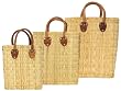 Moroccan Straw Summer Beach / Shopper / Tote Bag Set of 3 Large=13.5"x16"x7"