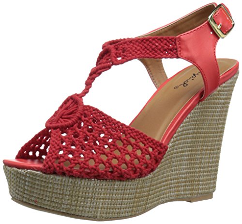 Qupid Women's Clemence-93 Wedge Sandal
