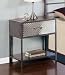 Furniture online: Kids Nightstand with Chrome Plated Drawer Front in Charcoal Finish
