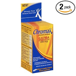 Chromax Chromium Picolinate, Ultra Strength, 500 mcg, Easy-to-Swallow, 60 Capsules (Pack of 2) by 