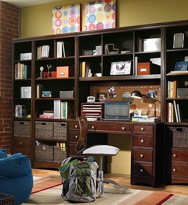genAmerica Mix and Match Study Wall System Classic Cherry