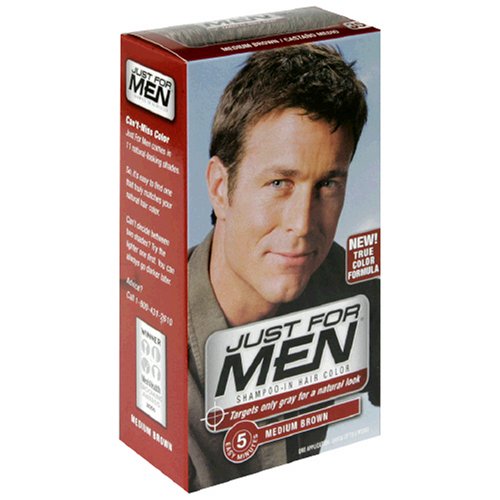 Just for Men Shampoo-In Hair Color, Medium Brown 35, 1 application, (Case of 3)