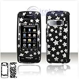 PCMICROSTORE Brand LG Voyager VX-10000 VX10000 Black Stars Design Snap-On Case Cover with Removable Swivel Belt Clip