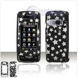 PCMICROSTORE Brand LG Voyager VX-10000 VX10000 Black Stars Design Snap-On Case Cover with Removable Swivel Belt Clip