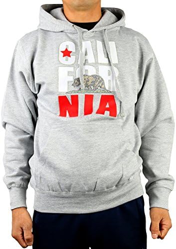 California Republic Designs Unisex Hoodie Sweatshirt Hoodie - Heather Grey, Medium
