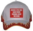 BRIDGE IS THE ONLY GAME WHERE DUMMIES KNOW THE SCORE Orange Flame Hat / Baseball Cap