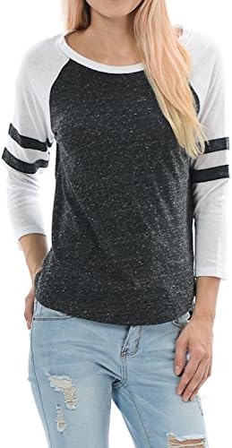 Cubism Women's Baseball Tee (Small, Charcoal)