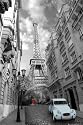 Posters: Tour Eiffel Poster - Paris, Femme En Rouge, 2 Chevaux En Bleu (91 x 61 cm)