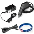 Garmin GPS Nuvi 1350t Accessory Bundle - Car Charger + Home Travel AC Charger + USB Data Cable + Free Stars Stripes Silicone Wristband
