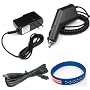 Garmin GPS Nuvi 265wt Accessory Bundle - Car Charger + Home Travel AC Charger + USB Data Cable + Free Stars Stripes Silicone Wristband