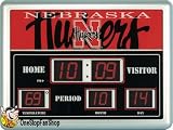 Nebraska Huskers NCAA Clock & Thermometer Scoreboard