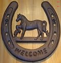 Horse Shoe Welcome Sign
