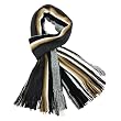 100% Acrylic Men's Colorful Stripes Tassel Ends Knitted Long Scarf - Tan