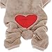 Pet Puppy Dog Love U Red Heart Bear Warm Fleece Hoodie Winter Clothes Jumpsuit Coat Clothes Hooded Coat,Asian size:XL/L/M/S/XS