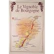 Burgundy (Bourgogne) Region Wines map instructional and Pictorial on Printed Towel. Terroirs de France Tea Towel