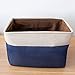 StarVast Storage Bin Cotton & Jute Portable Foldable Organizer Boxes, Big Canvas Storage Basket Bag for Baby & Kids Toys, Clothes, Cars and Books without Cover