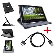 360&deg; Rotating Leather Case and USB Data cable for Asus Eee Pad transformer TF101