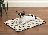 Slumber Pet Thermal Paw Print Crate Mats - Ivory -X-Small (XS Dog Bed or Cat Bed)
