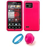 Hot Pink Premium Soft Silicone Skin Cover for Verizon Wireless Droid Bionic ....