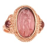Tagliamonte - 14k Rose Gold Purple Venetian Glass Cameo and Pink Tourmaline Ring, Size 6