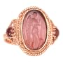 Tagliamonte - 14k Rose Gold Purple Venetian Glass Cameo and Pink Tourmaline Ring, Size 7