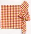 Durable Hand Woven 100% Cotton Red and Yellow Plaid Napkins 22x22 Inches Set of 12