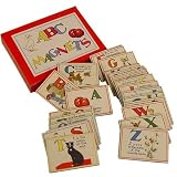 English Alphabet Cue cards letters 24 piece set Cavallini Boxed Magnets Set